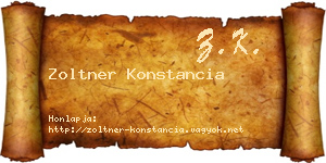Zoltner Konstancia névjegykártya